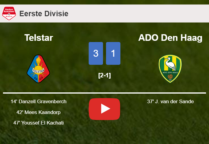Telstar defeats ADO Den Haag 3-1. HIGHLIGHTS