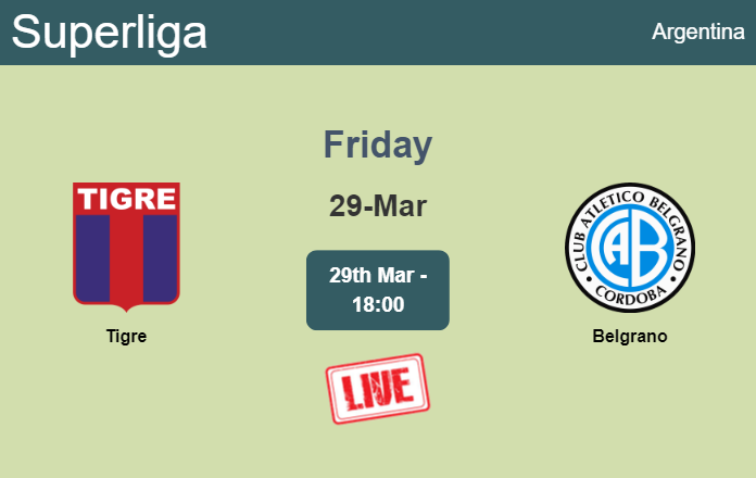 How to watch Tigre vs. Belgrano on live stream and at what time