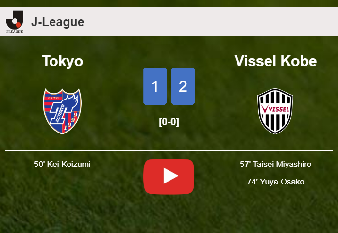 Vissel Kobe recovers a 0-1 deficit to overcome Tokyo 2-1. HIGHLIGHTS