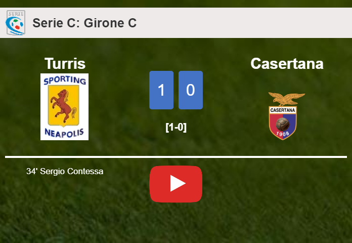 Turris defeats Casertana 1-0 with a goal scored by S. Contessa. HIGHLIGHTS