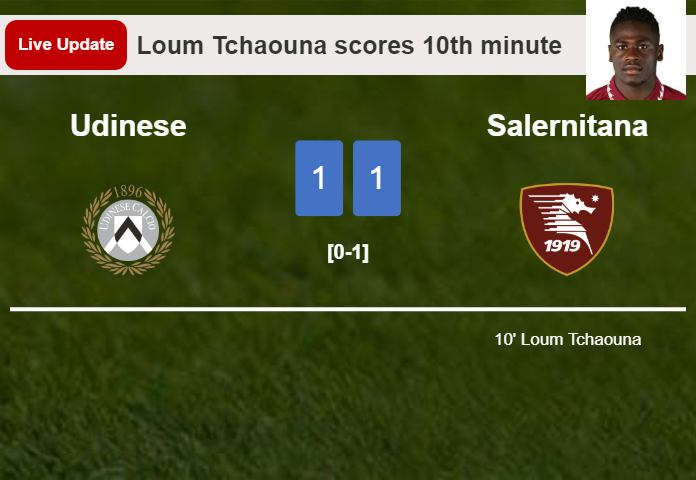 LIVE UPDATES. Salernitana draws Udinese with a goal from Loum Tchaouna in the 10th minute and the result is 1-1