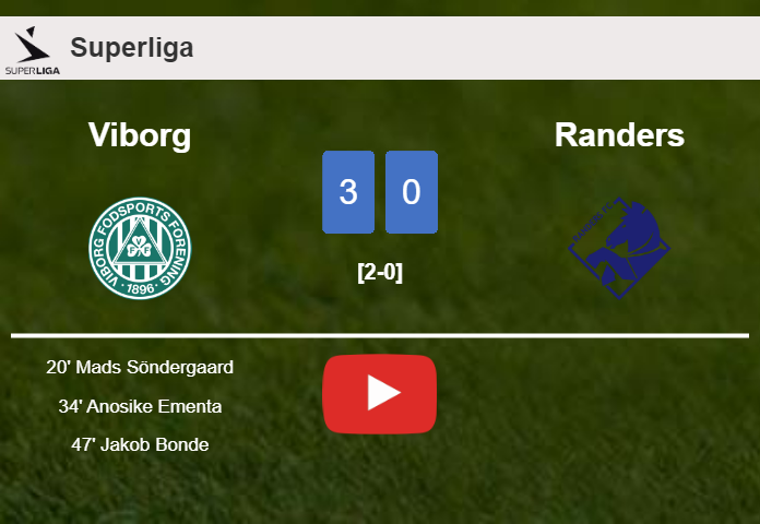Viborg beats Randers 3-0. HIGHLIGHTS