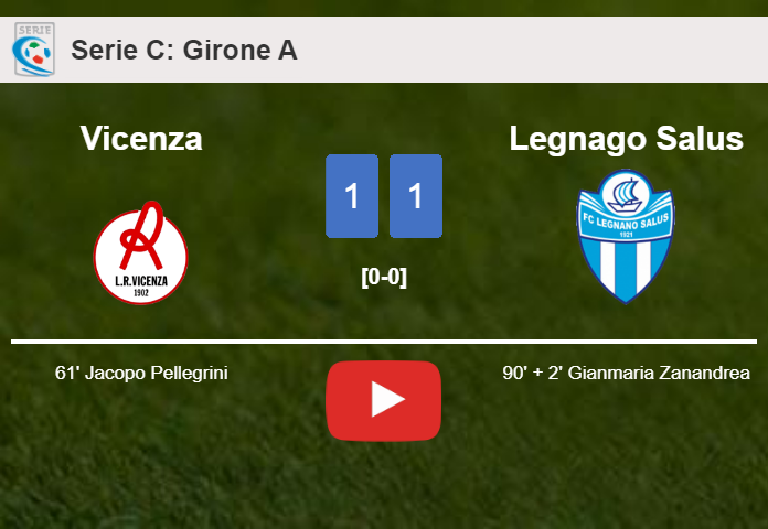 Legnago Salus seizes a draw against Vicenza. HIGHLIGHTS