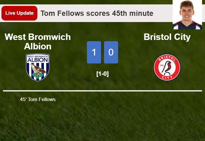 West Bromwich Albion vs Bristol City live updates: Tom Fellows scores opening goal in Championship contest (1-0)