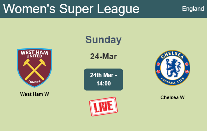 How to watch West Ham W vs. Chelsea W on live stream and at what time
