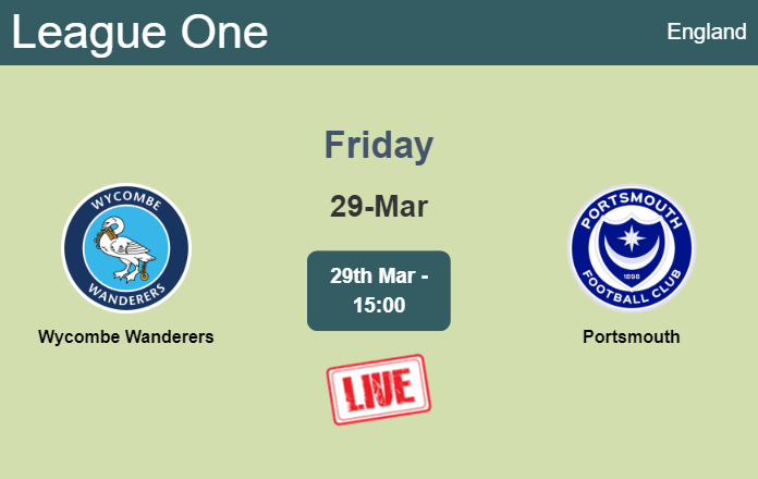 How to watch Wycombe Wanderers vs. Portsmouth on live stream and at what time