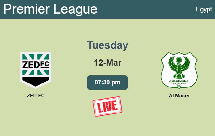 How to watch ZED FC vs. Al Masry on live stream and at what time
