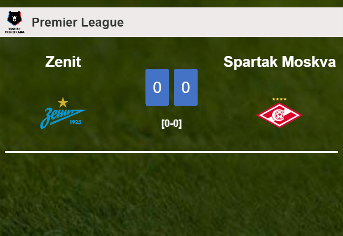 Zenit draws 0-0 with Spartak Moskva on Saturday