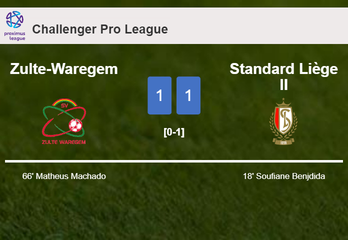 Zulte-Waregem and Standard Liège II draw 1-1 on Friday