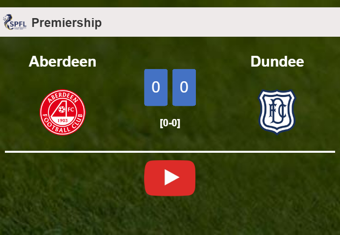 Aberdeen draws 0-0 with Dundee on Saturday. HIGHLIGHTS