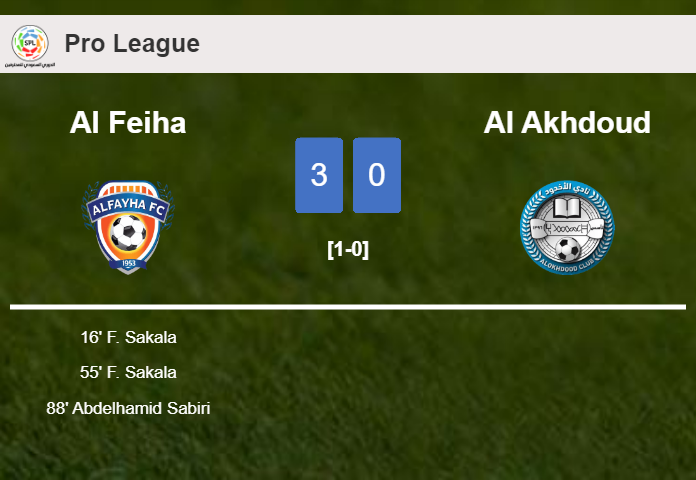 Al Feiha overcomes Al Akhdoud 3-0