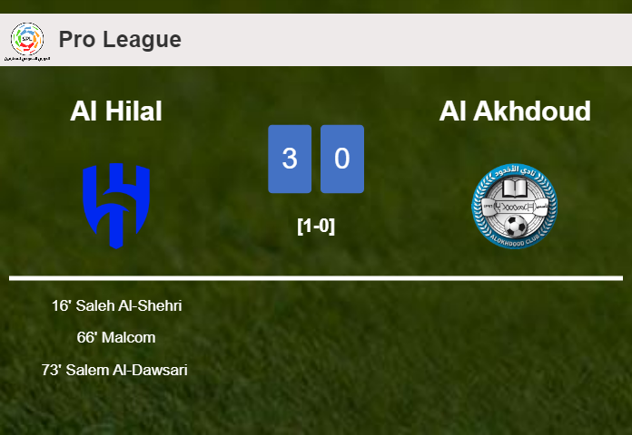 Al Hilal defeats Al Akhdoud 3-0