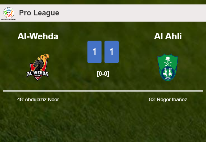 Al-Wehda and Al Ahli draw 1-1 on Friday