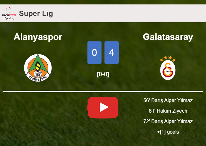 Galatasaray conquers Alanyaspor 4-0 after playing a incredible match. HIGHLIGHTS