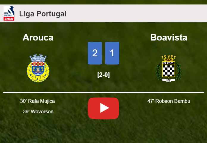Arouca tops Boavista 2-1. HIGHLIGHTS