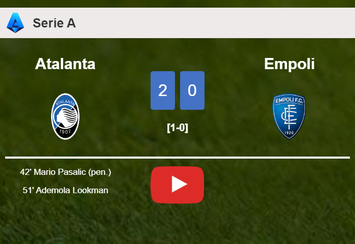 Atalanta surprises Empoli with a 2-0 win. HIGHLIGHTS