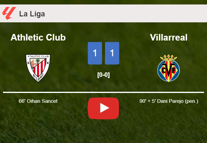 Villarreal steals a draw against Athletic Club. HIGHLIGHTS