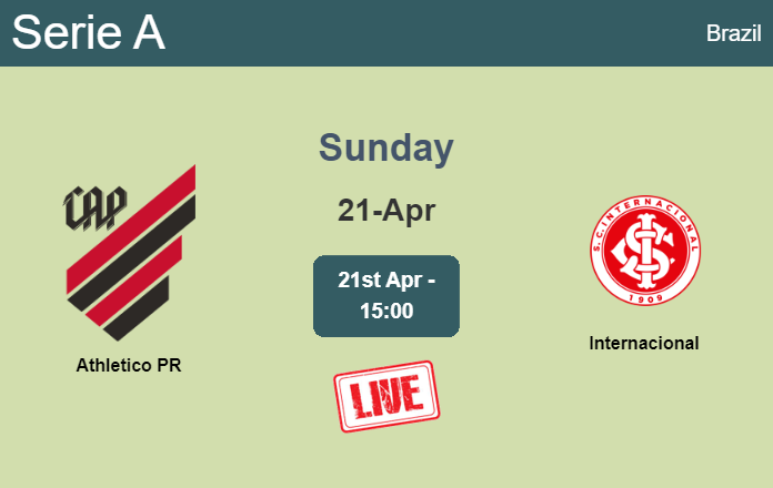How to watch Athletico PR vs. Internacional on live stream and at what time