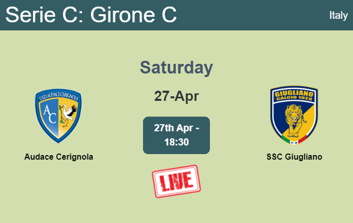 How to watch Audace Cerignola vs. SSC Giugliano on live stream and at what time