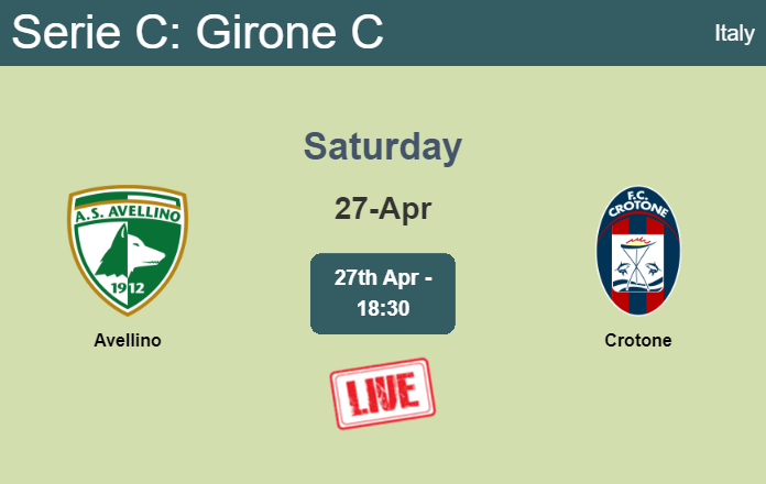 How to watch Avellino vs. Crotone on live stream and at what time