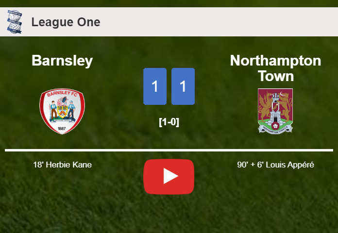 Northampton Town snatches a draw against Barnsley. HIGHLIGHTS