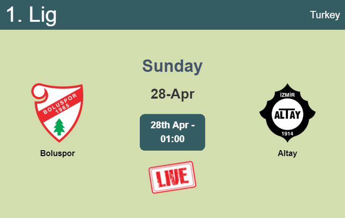 How to watch Boluspor vs. Altay on live stream and at what time