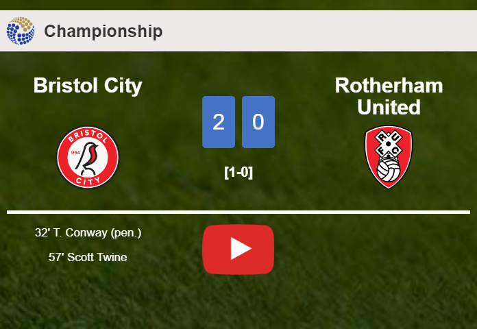 Bristol City surprises Rotherham United with a 2-0 win. HIGHLIGHTS