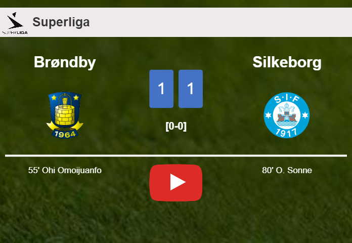 Brøndby and Silkeborg draw 1-1 on Monday. HIGHLIGHTS
