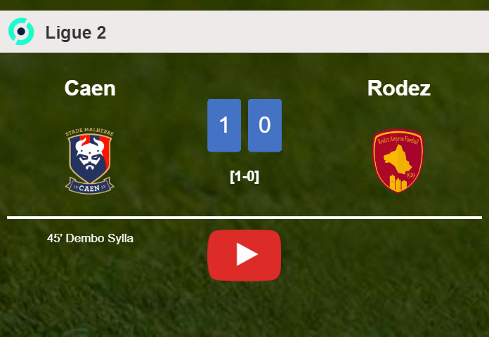 Caen beats Rodez 1-0 with a late and unfortunate own goal from D. Sylla. HIGHLIGHTS