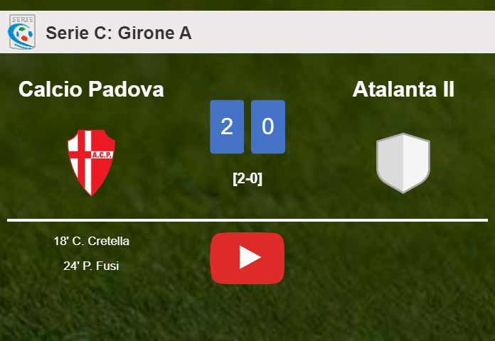 Calcio Padova beats Atalanta II 2-0 on Saturday. HIGHLIGHTS