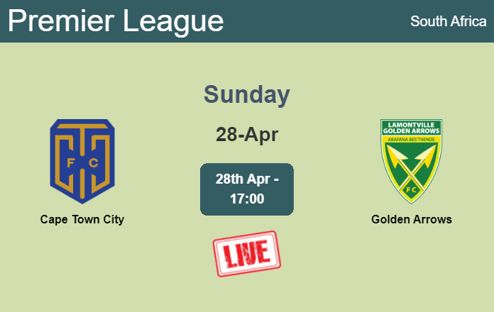 How to watch Cape Town City vs. Golden Arrows on live stream and at what time