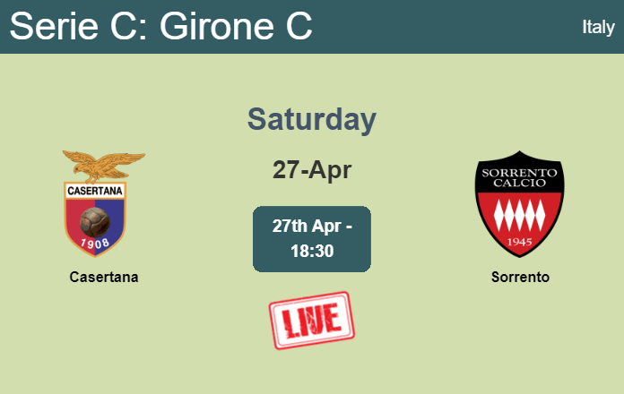 How to watch Casertana vs. Sorrento on live stream and at what time