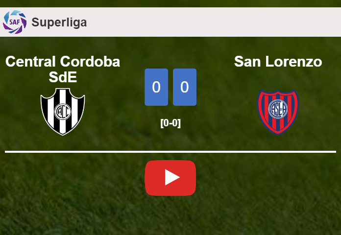 Central Cordoba SdE draws 0-0 with San Lorenzo on Sunday. HIGHLIGHTS