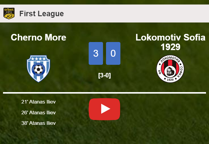 Cherno More annihilates Lokomotiv Sofia 1929 with 3 goals from A. Iliev. HIGHLIGHTS