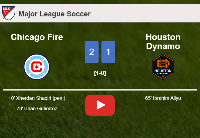 Chicago Fire overcomes Houston Dynamo 2-1. HIGHLIGHTS