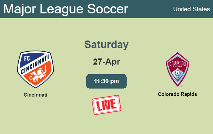 How to watch Cincinnati vs. Colorado Rapids on live stream and at what time