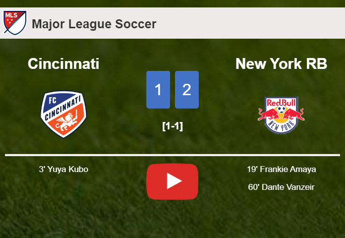 New York RB recovers a 0-1 deficit to prevail over Cincinnati 2-1. HIGHLIGHTS