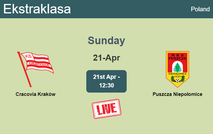 How to watch Cracovia Kraków vs. Puszcza Niepołomice on live stream and at what time