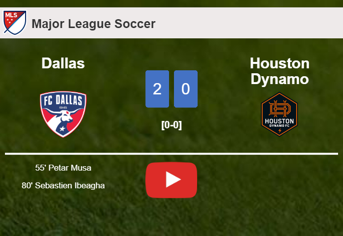 Dallas tops Houston Dynamo 2-0 on Saturday. HIGHLIGHTS