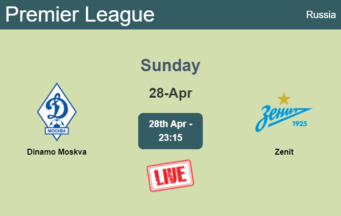 How to watch Dinamo Moskva vs. Zenit on live stream and at what time