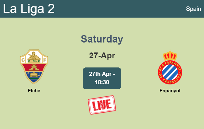 How to watch Elche vs. Espanyol on live stream and at what time