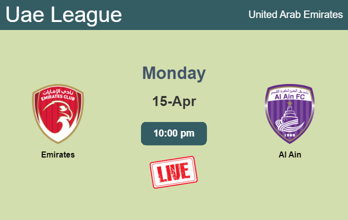 How to watch Emirates vs. Al Ain on live stream and at what time