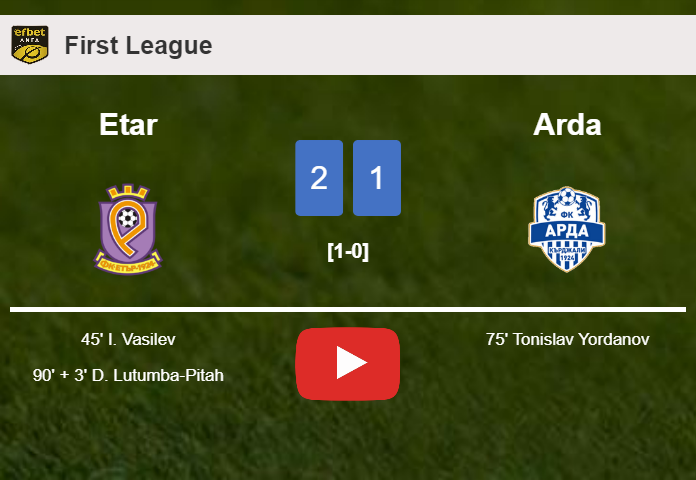 Etar grabs a 2-1 win against Arda. HIGHLIGHTS