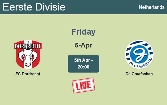 How to watch FC Dordrecht vs. De Graafschap on live stream and at what time