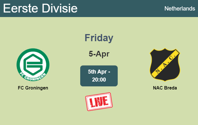 How to watch FC Groningen vs. NAC Breda on live stream and at what time
