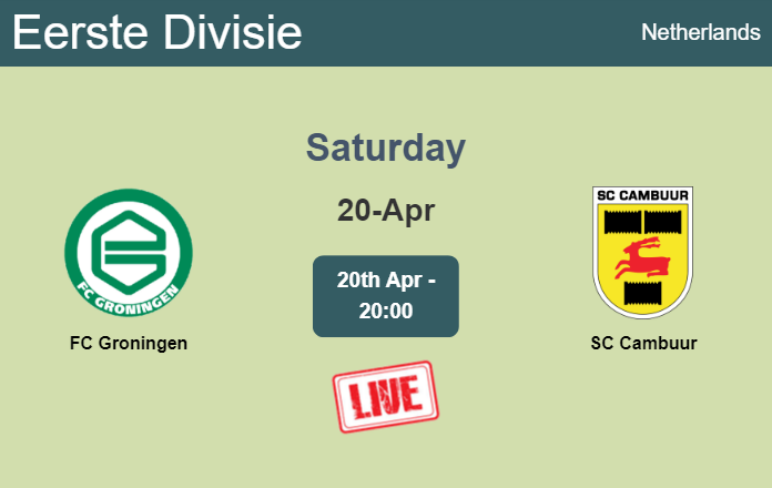 How to watch FC Groningen vs. SC Cambuur on live stream and at what time