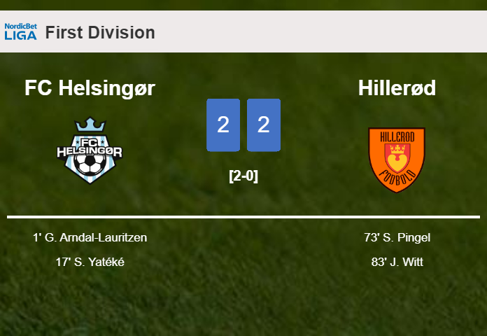 Hillerød manages to draw 2-2 with FC Helsingør after recovering a 0-2 deficit