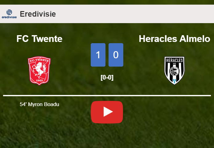 FC Twente overcomes Heracles Almelo 1-0 with a goal scored by M. Boadu. HIGHLIGHTS