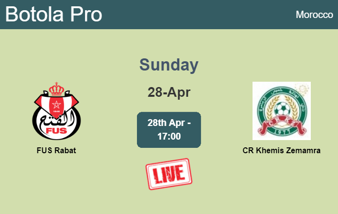 How to watch FUS Rabat vs. CR Khemis Zemamra on live stream and at what time