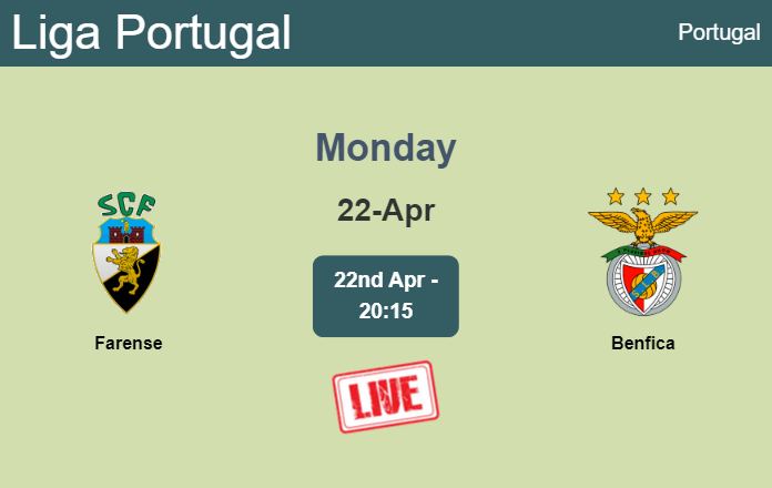 How to watch Farense vs. Benfica on live stream and at what time